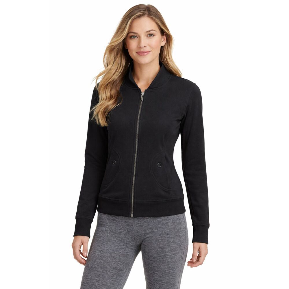 Lole Women Jacket Black Zip Up Moisture Wicking Stretch Soft Shell Pocket Sz L E